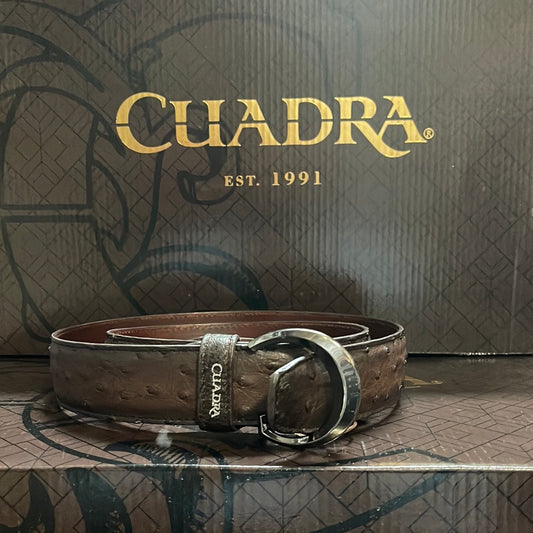 CUADRA BELT MENS BROWN OSTRICH