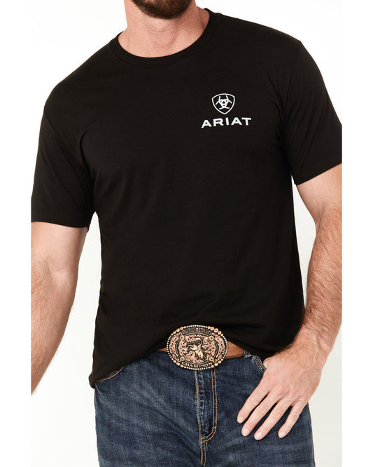 MENS ARIAT TSHIRT SUGAR FLAG SS BLACK 10047886