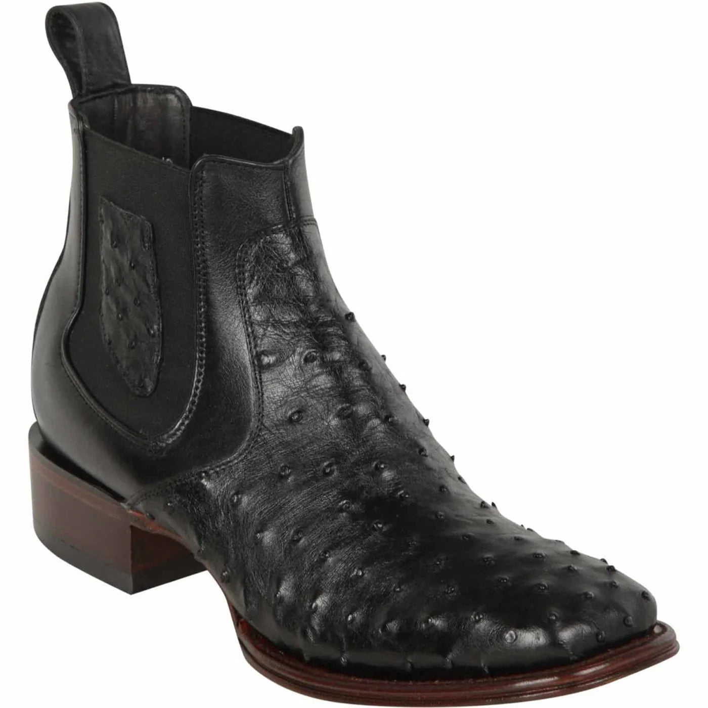 LOS ALTOS Men's Ostrich Botin Black