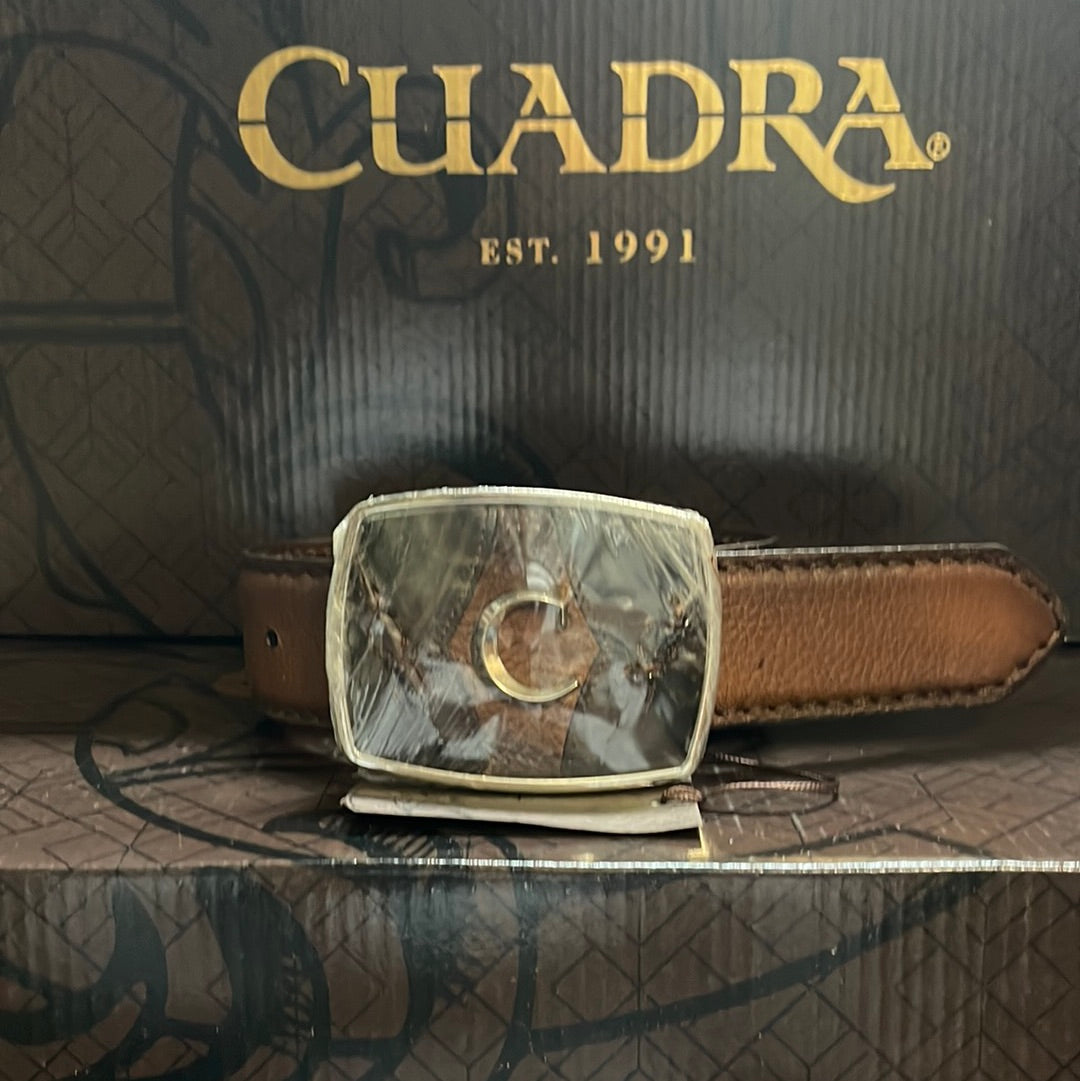 CUDRA MENS BELT ALMOND DEER LASER