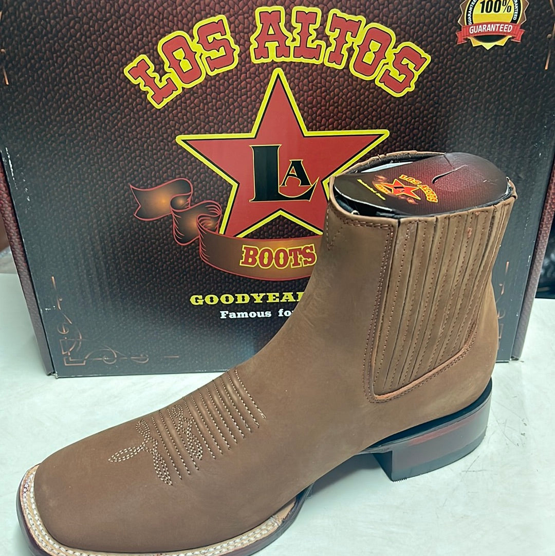 LOS ALTOS BOOTS 82BM6350 WIDE SQUARE TOE NOBUCK CHEDRON