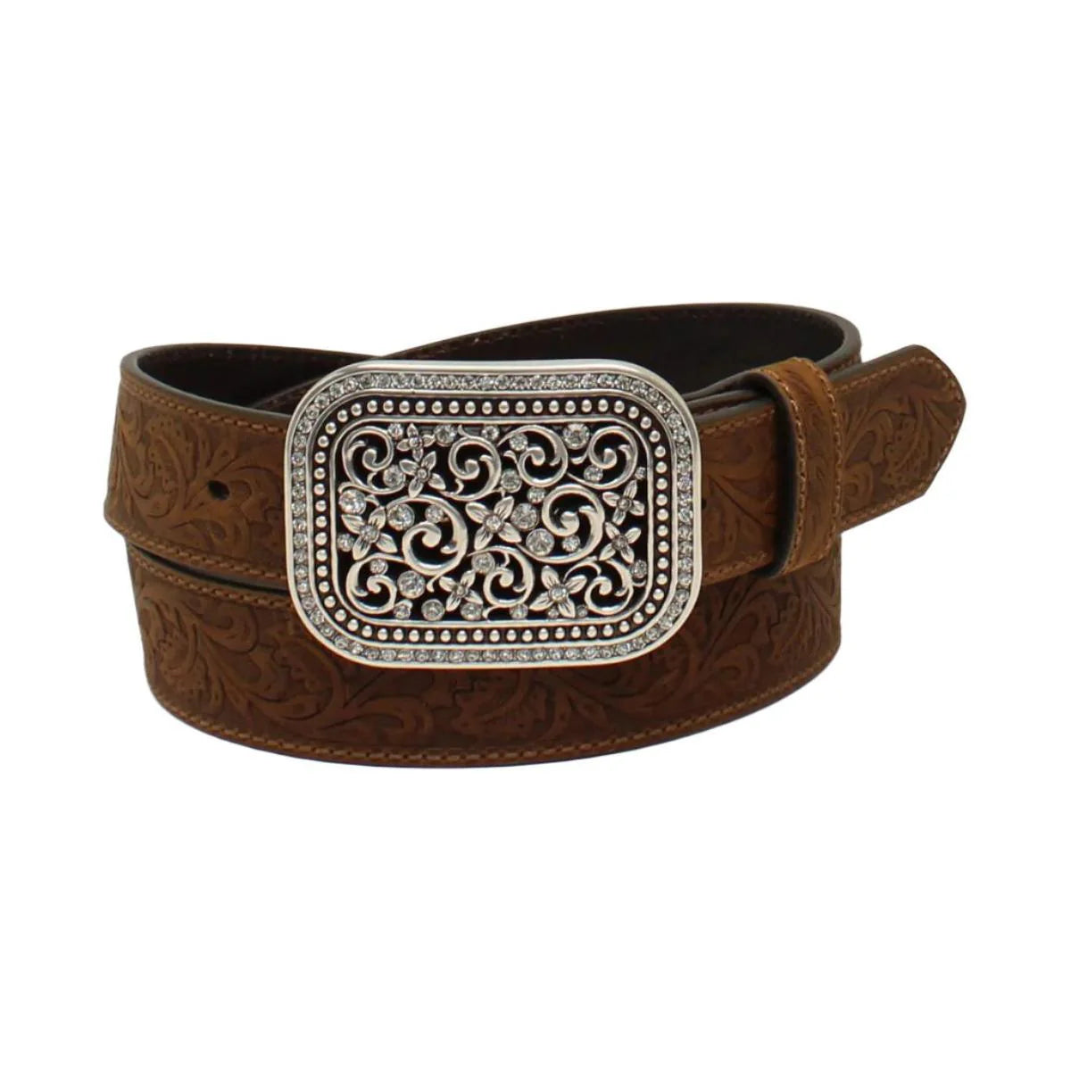 ARIAT Women's Floral Emboss Buckle Western Belt
