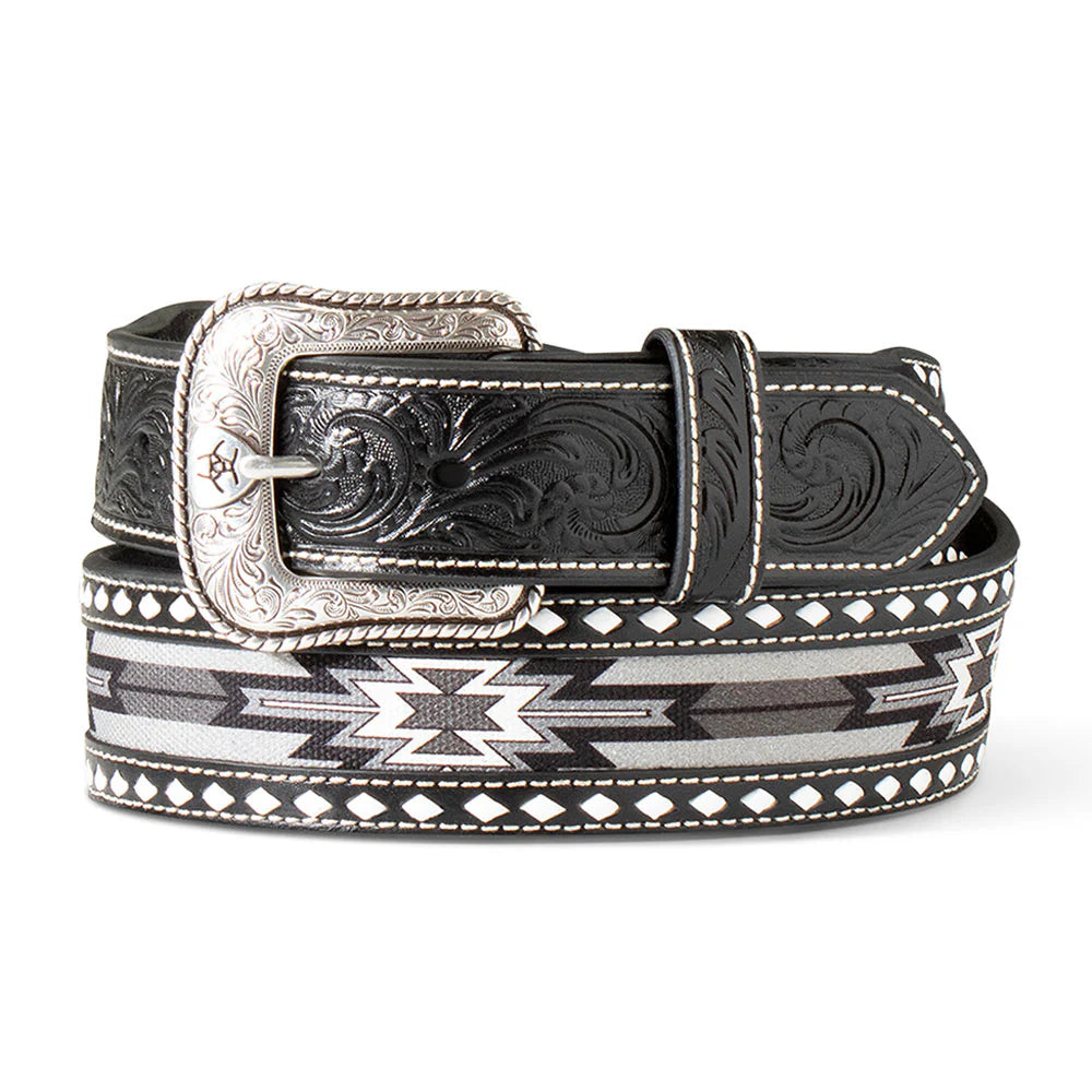 Ariat Boy's Southwest Inlay w/ Diamond Lacing Belt - Black