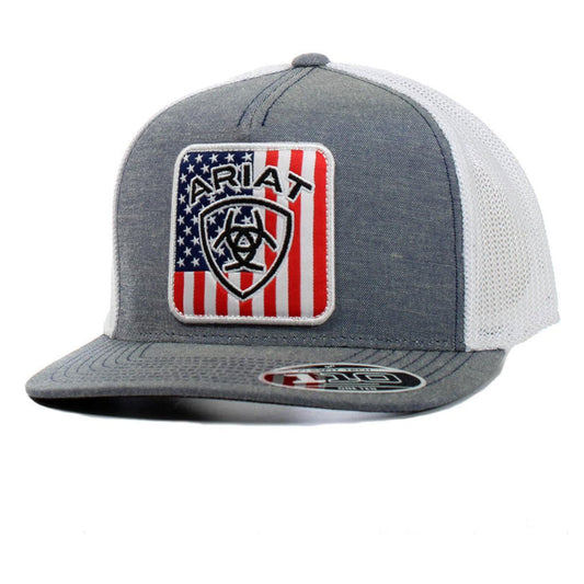 ARIAT Men's USA Flag Square Shield Logo