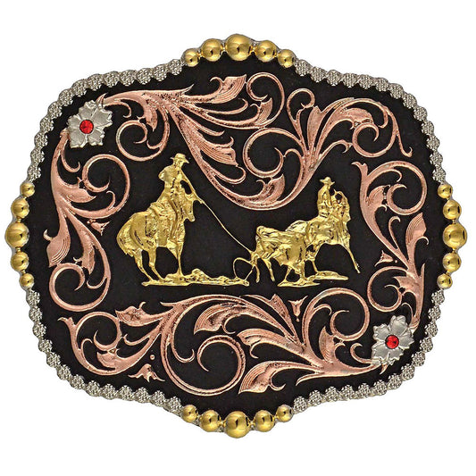 Montana Tri-Color Team Ropers Traditional Attitude Buckle