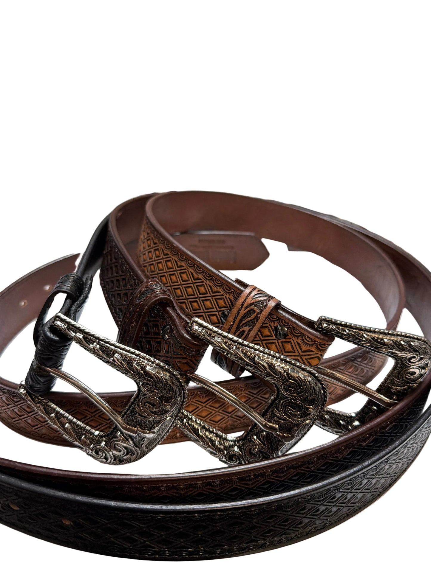 Mens belt leather diamond