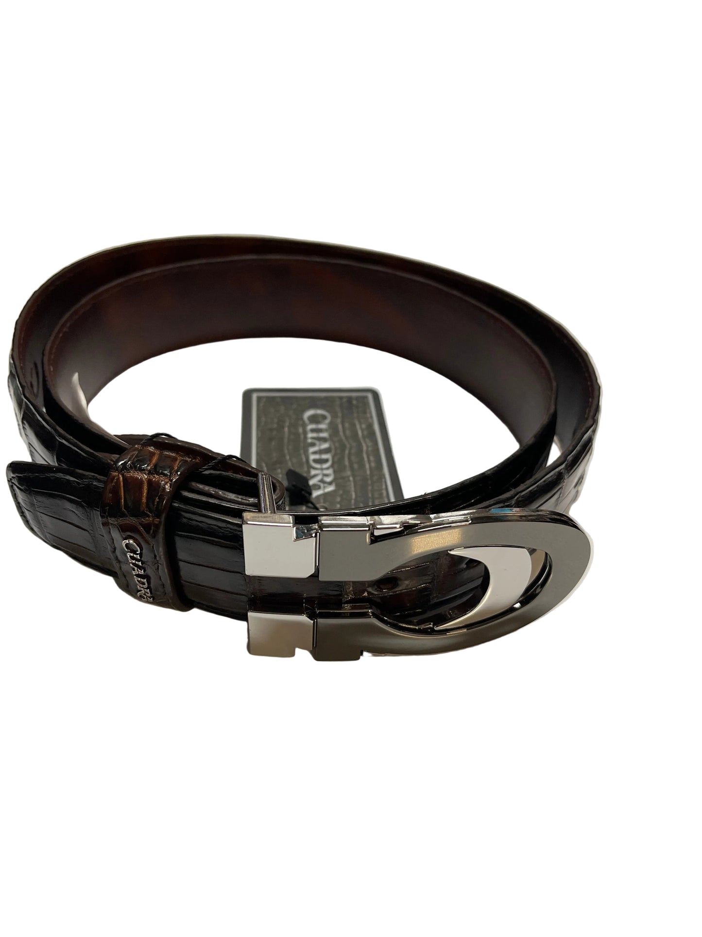CUADRA MN LUXO MOKA ALLIGATOR BELT