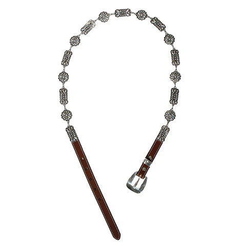 ANGEL RANCH Women's Rectangle Floral Concho Chain Belt