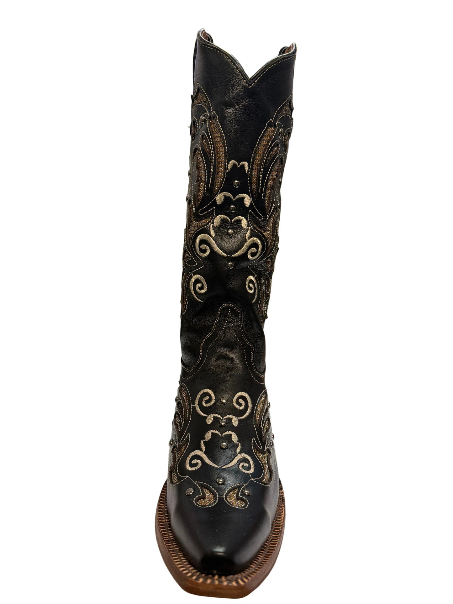 TANNER MARK BOOTS WOMEN MIDNIGHT BLACK /W SILVER