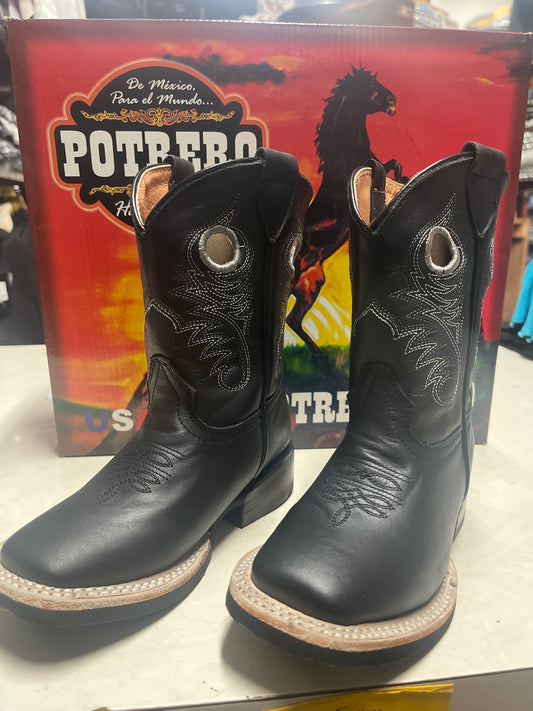 POTRERO BOOTS CHILDREN' PULL UP BLACK