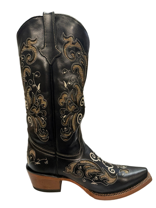 TANNER MARK BOOTS WOMEN MIDNIGHT BLACK /W SILVER
