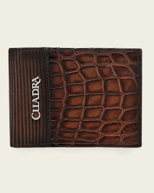 Men’s Honey Alligator Leather Wallet with Removable Card Holder