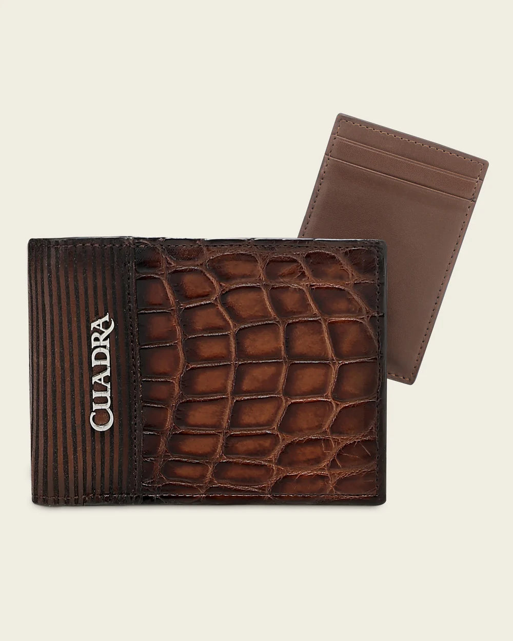 Men’s Honey Alligator Leather Wallet with Removable Card Holder
