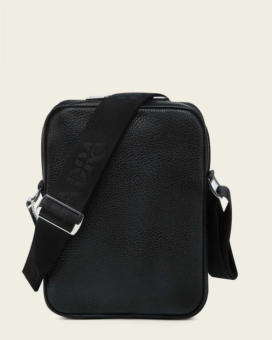 Cuadra Black Stingray Leather Messenger Bag for Men