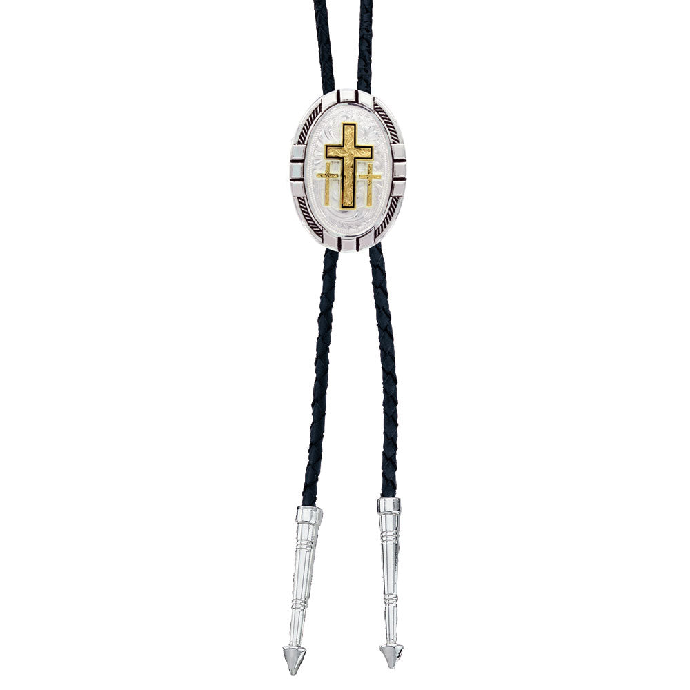 Montana New Traditions Four Directions Bolo Tie with Triple Cross Figure