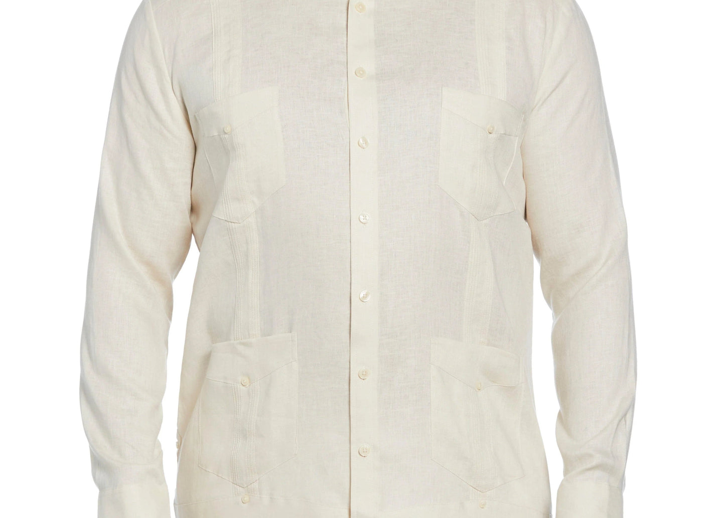 MENS  Classic Guayabera Shirt  long. sleeve