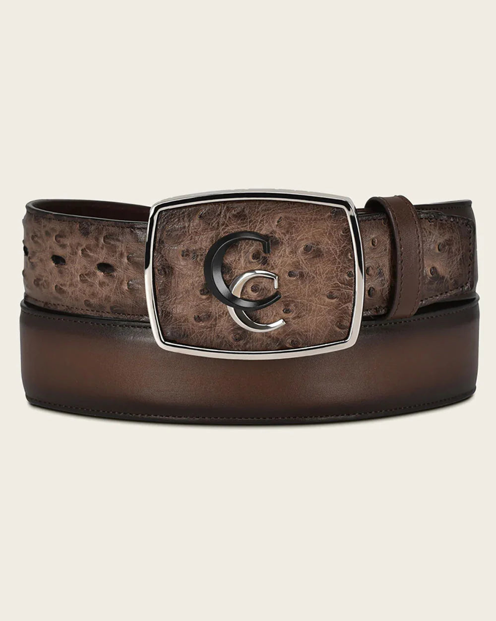 CUADRA BELT OSTRICH BROWN  BC321