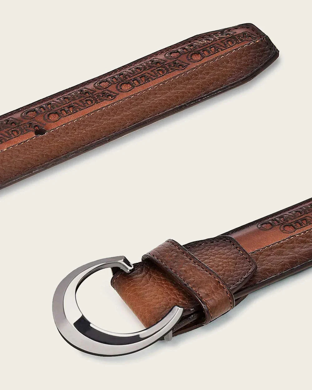 CUADRA Men's Honey Engraved Belt