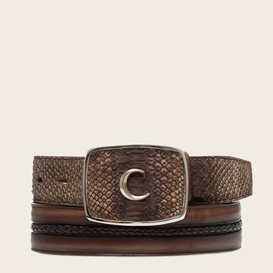 Brown Exotic Leather Cowboy Belt