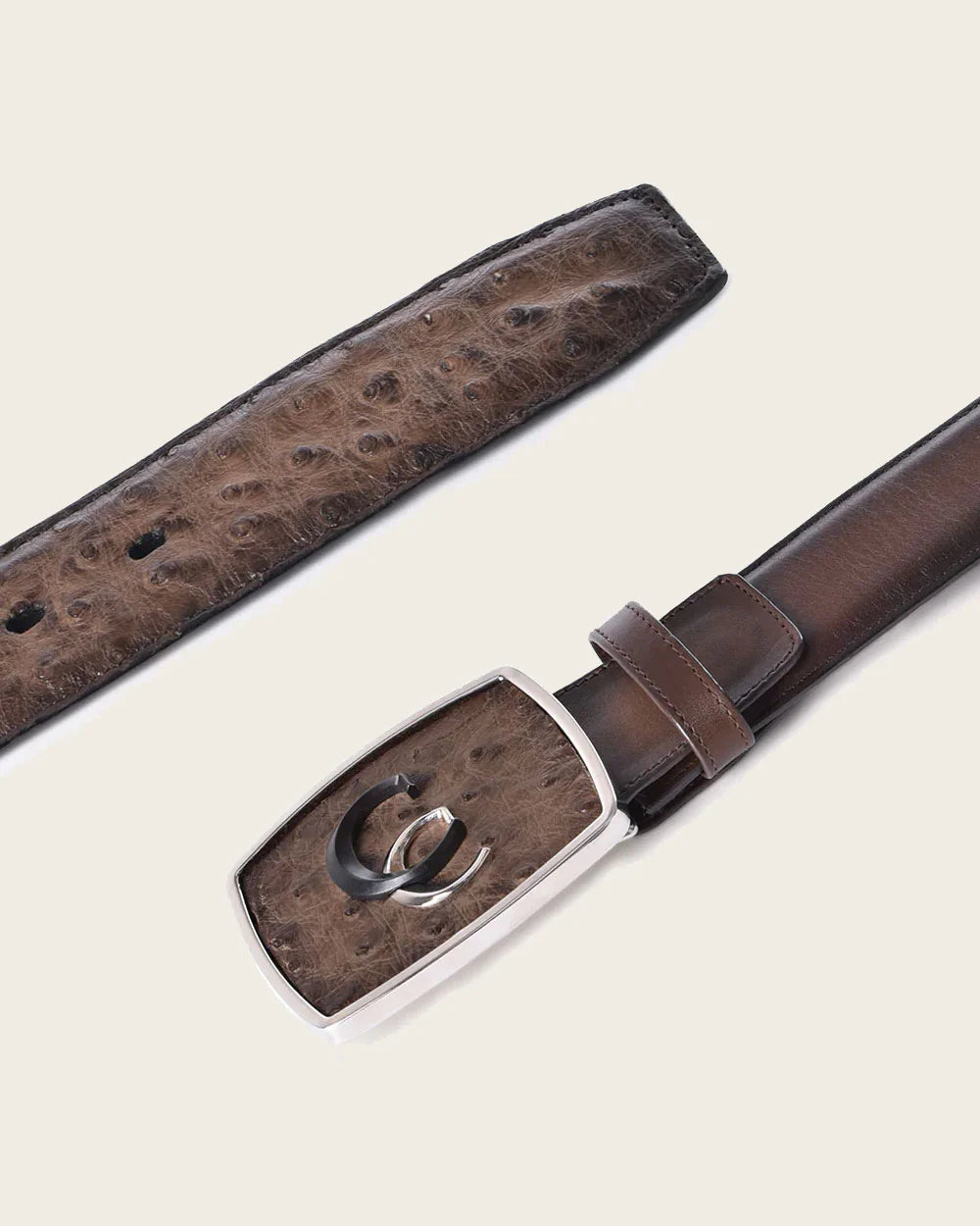 CUADRA BELT OSTRICH BROWN  BC321