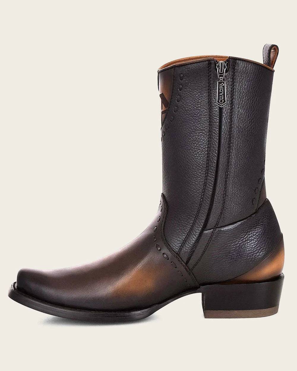 Cudra Urban Engraved Brown Leather Boot