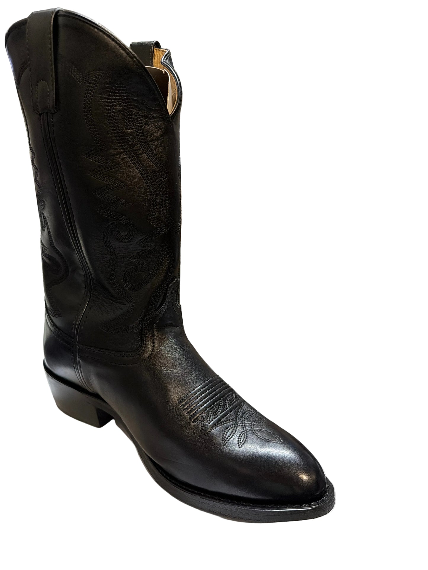 SMOKY MOUNTAIN BOOTS Men's Black Leather Round Toe Rubber Sole Boot