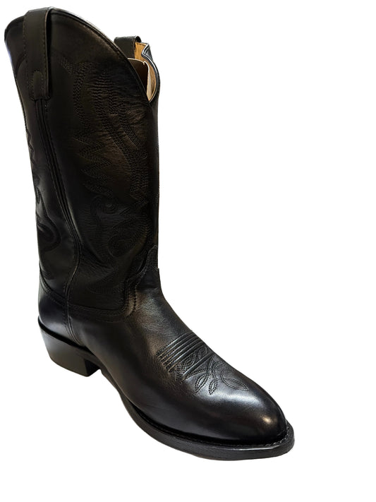 SMOKY MOUNTAIN BOOTS Men's Black Leather Round Toe Rubber Sole Boot