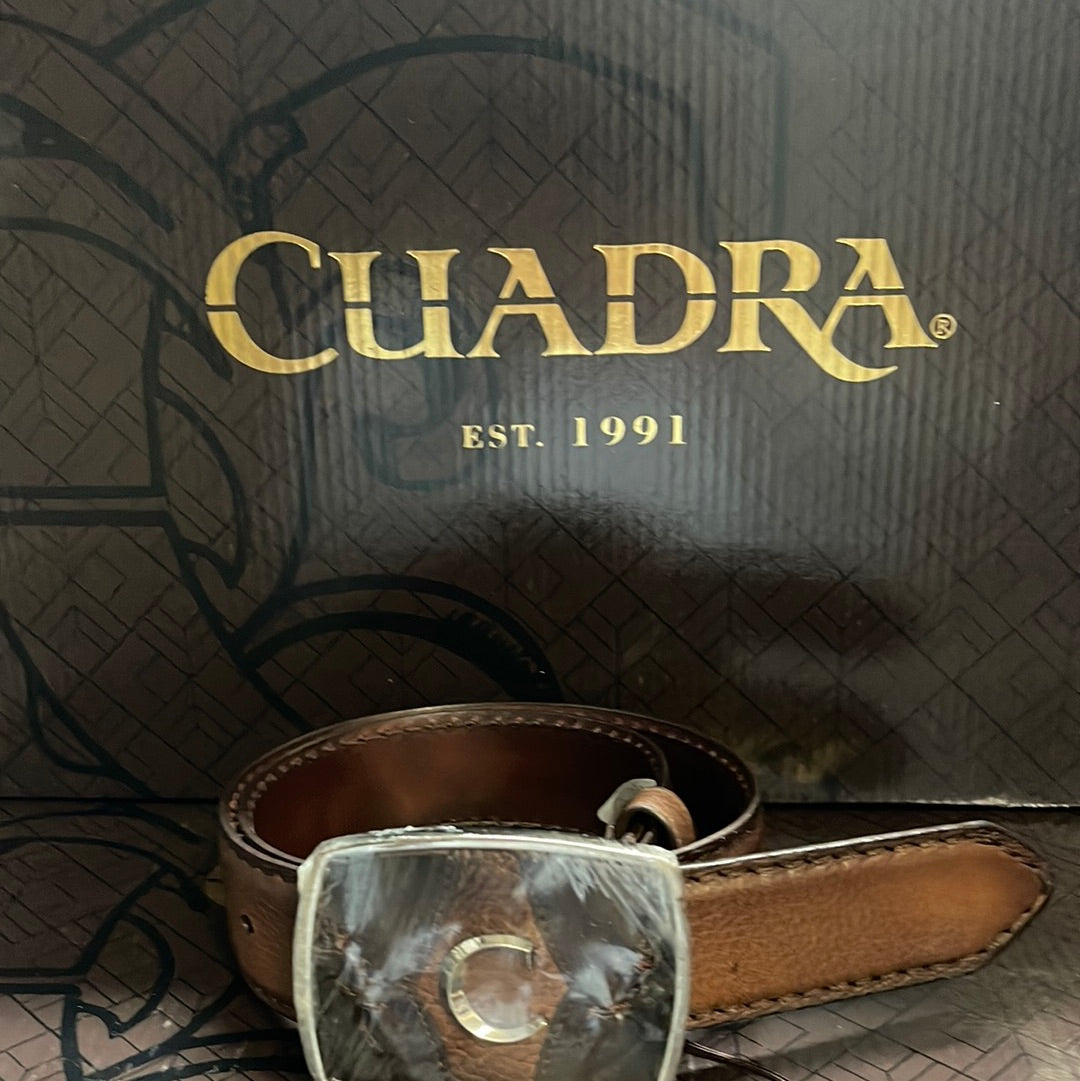 CUDRA MENS BELT ALMOND DEER LASER