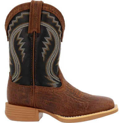 Durango® Lil' Rebel Pro Big Kids’ Acorn Black Onyx Western Boot