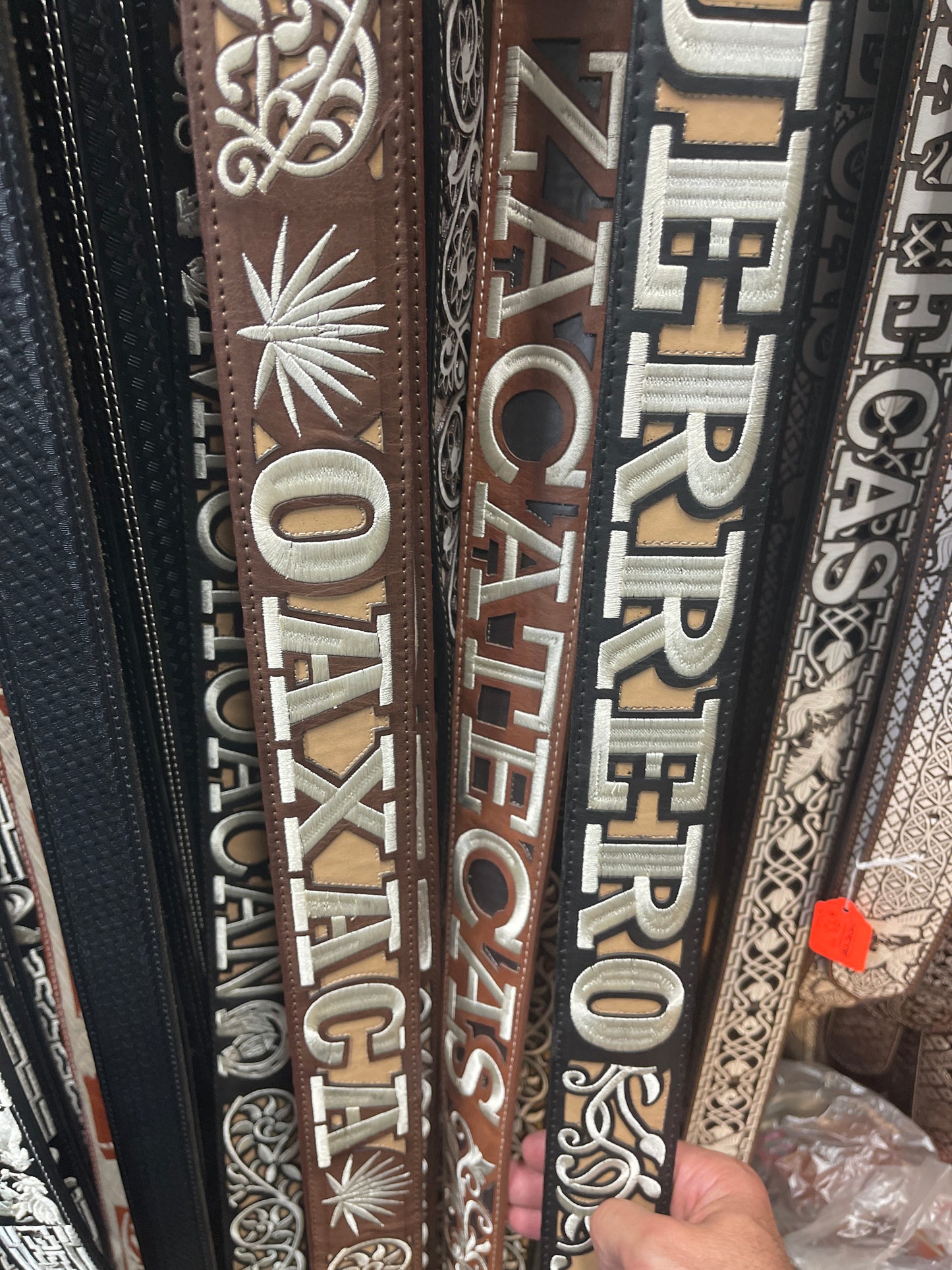 MENS EMBROIDERED BELT WITH NAME STATES