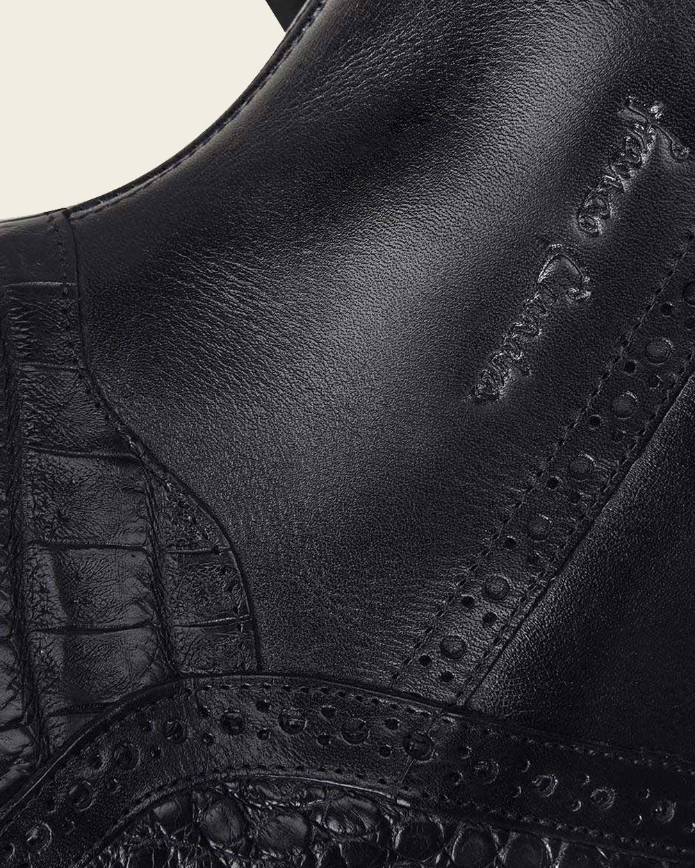 Fanco Cuadra Hand-Painted Exotic Caiman Baby Plata Leather Dress Boots