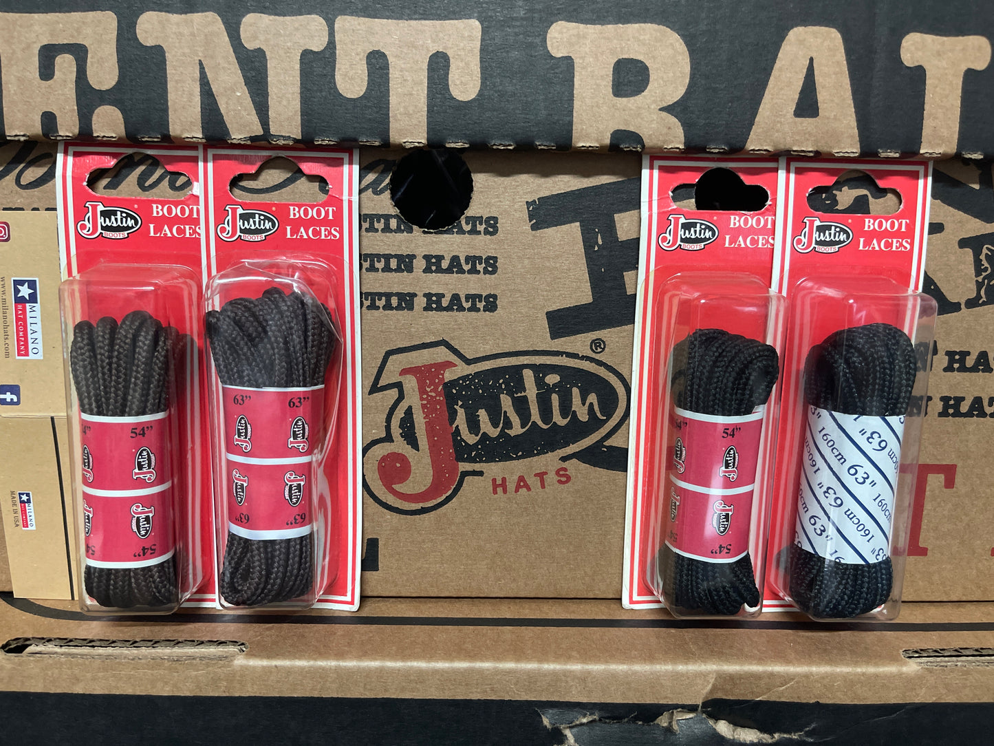 MENS LACES BOOTS JUSTIN BLACK  BROWN