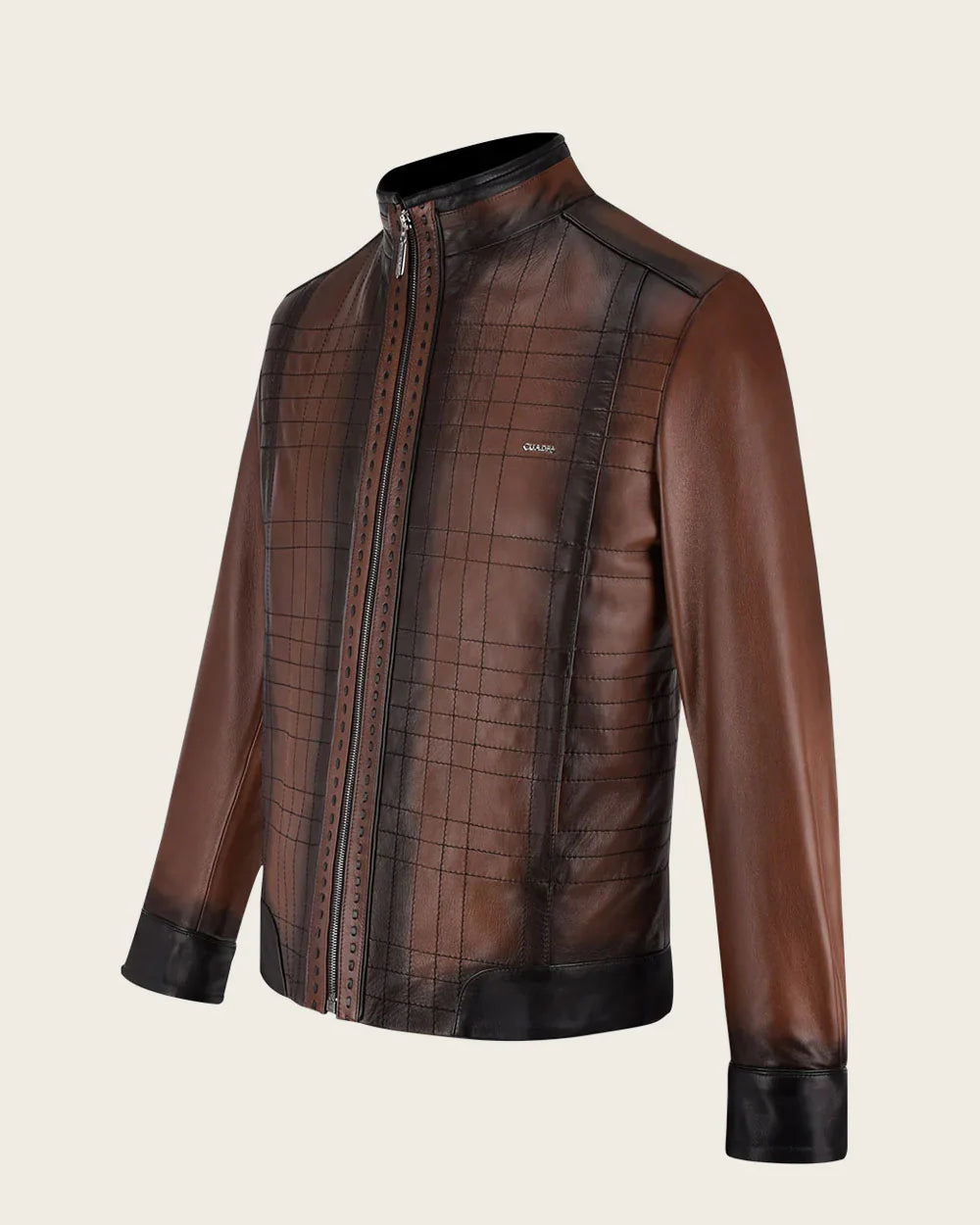 Cuadra Brown mandarin neck jacket