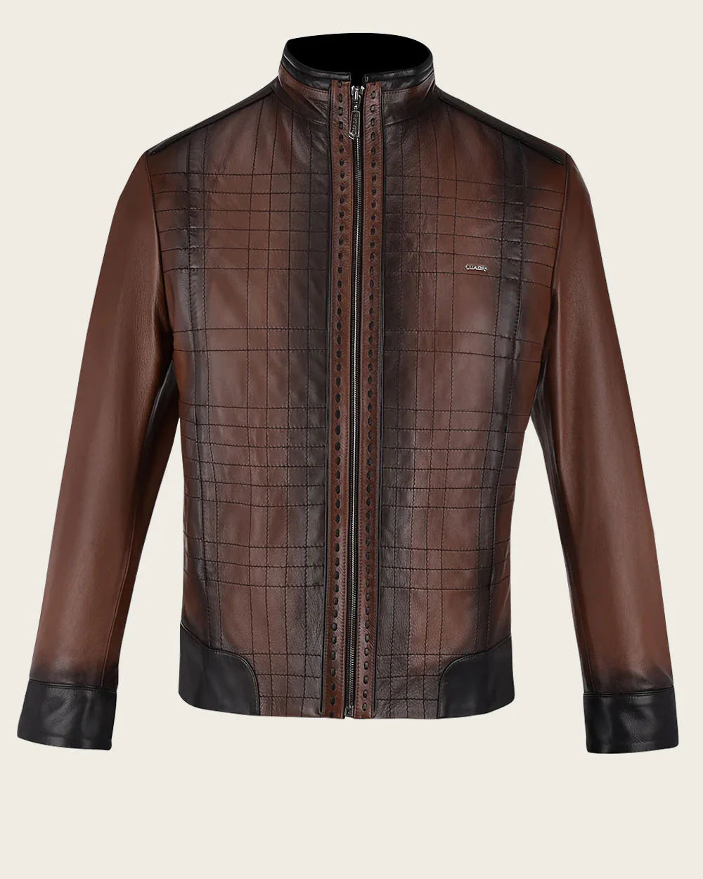 Cuadra Brown mandarin neck jacket