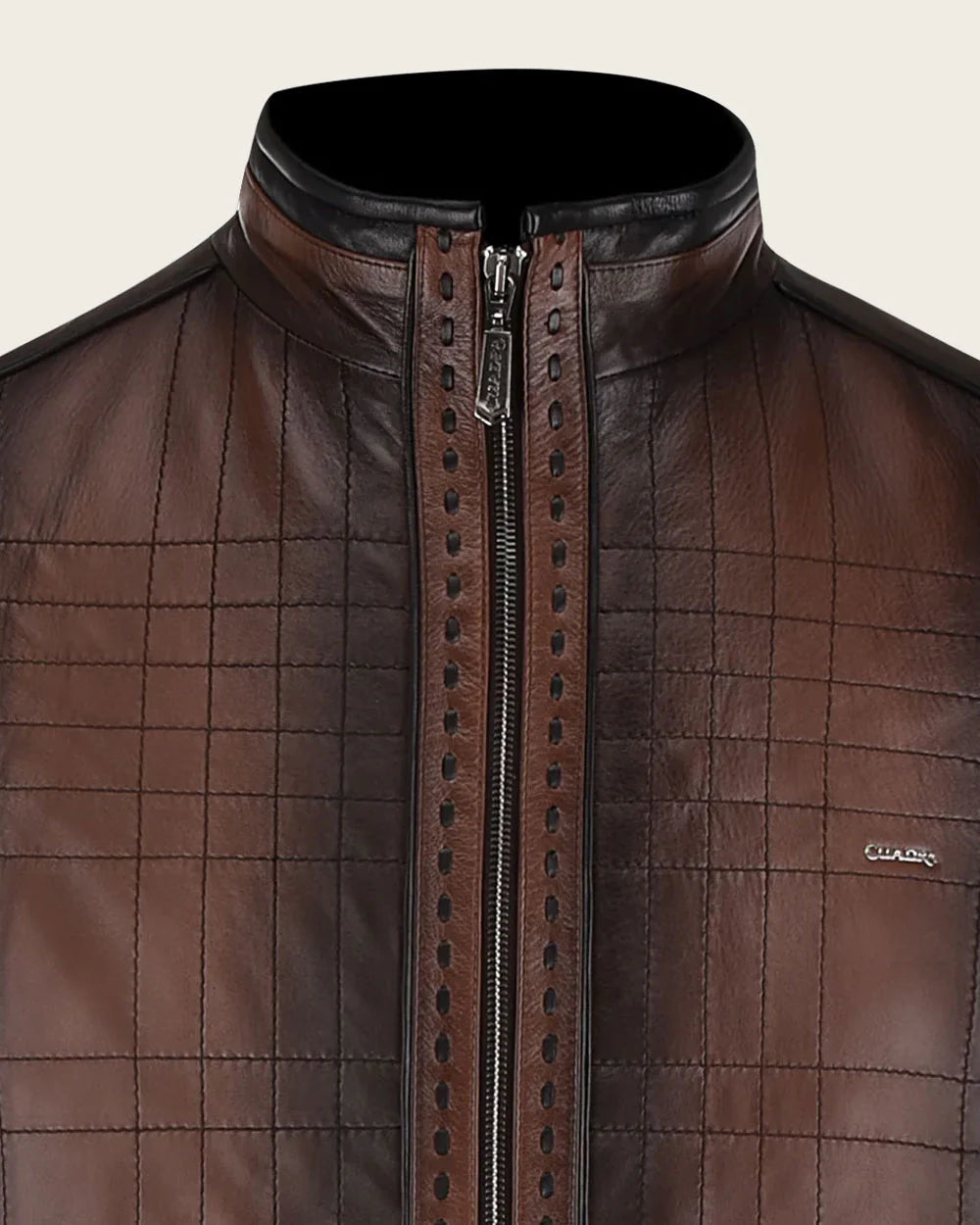 Cuadra Brown mandarin neck jacket