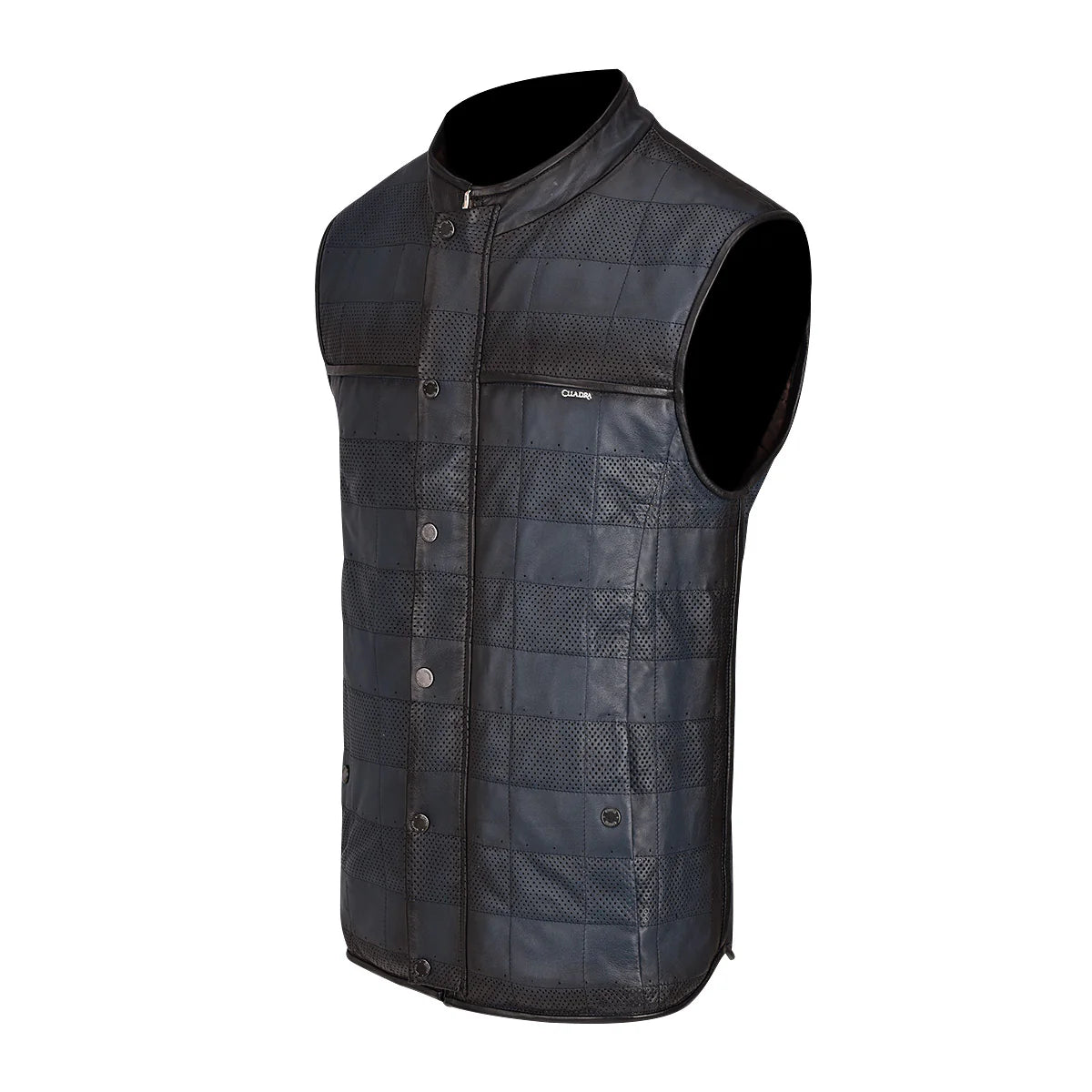 CUADRA MENS DOUBLE VIEW BLUE LEATHER VEST JC171