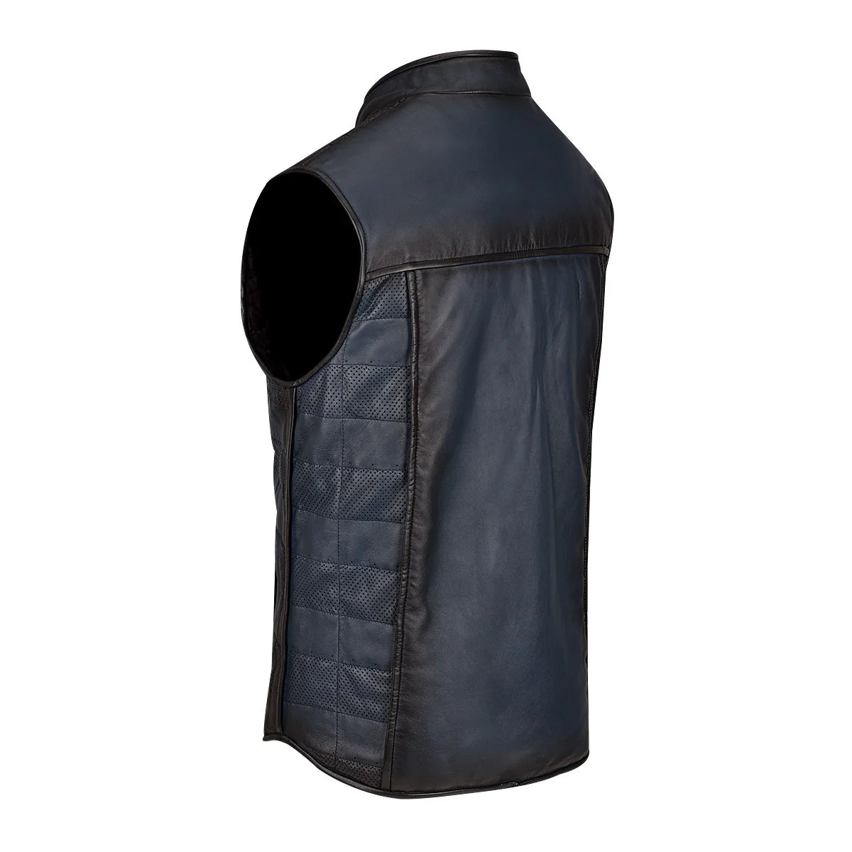 CUADRA MENS DOUBLE VIEW BLUE LEATHER VEST JC171