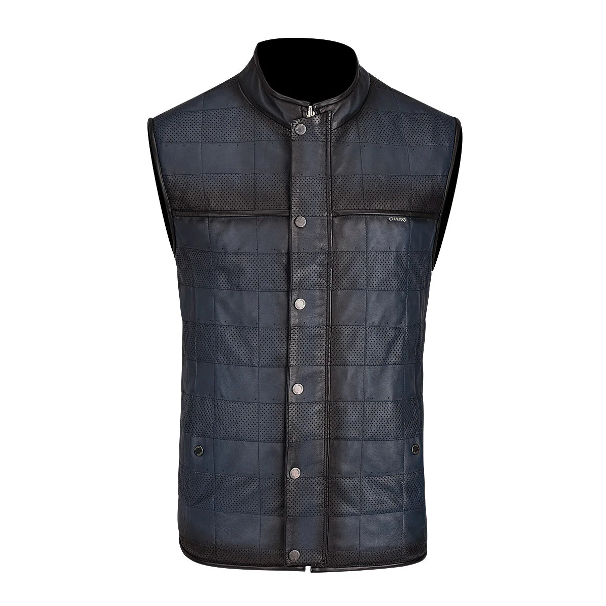 CUADRA MENS DOUBLE VIEW BLUE LEATHER VEST JC171