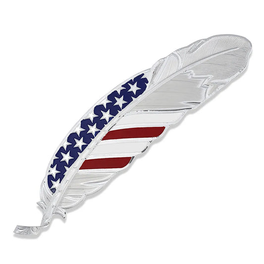 MONTANA SILVERSMITHS Stars and Strips USA Flag Hat Feather