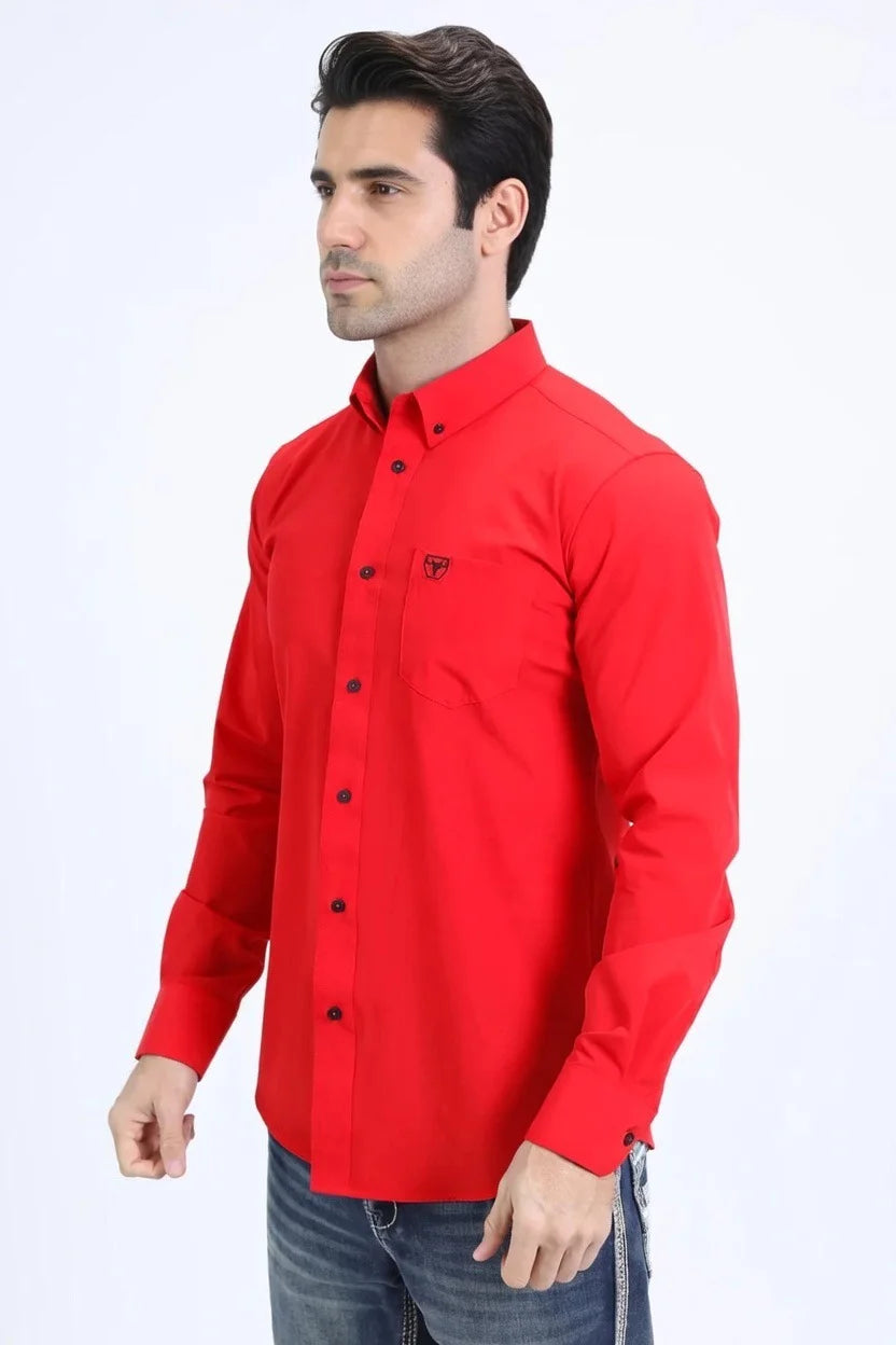 PWL10833 Red Platini  Men's Long Sleeve Shirt