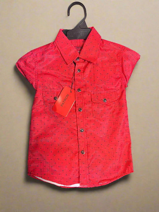 PATRONCITO Boy's Geo Print Snap Button Long Sleeve Shirt