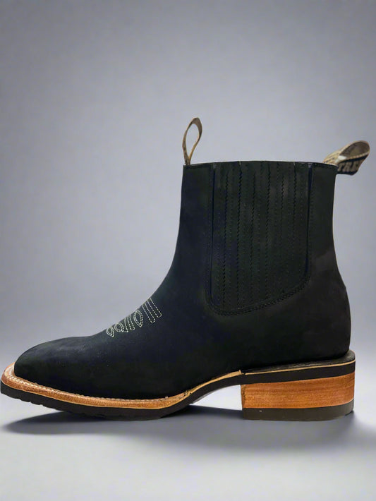 POTRERO Men's Rubber Sole Square Toe Botin