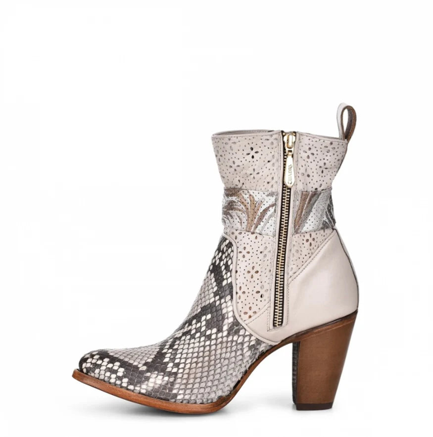 CUADRA Women's White Python Ankle Boot