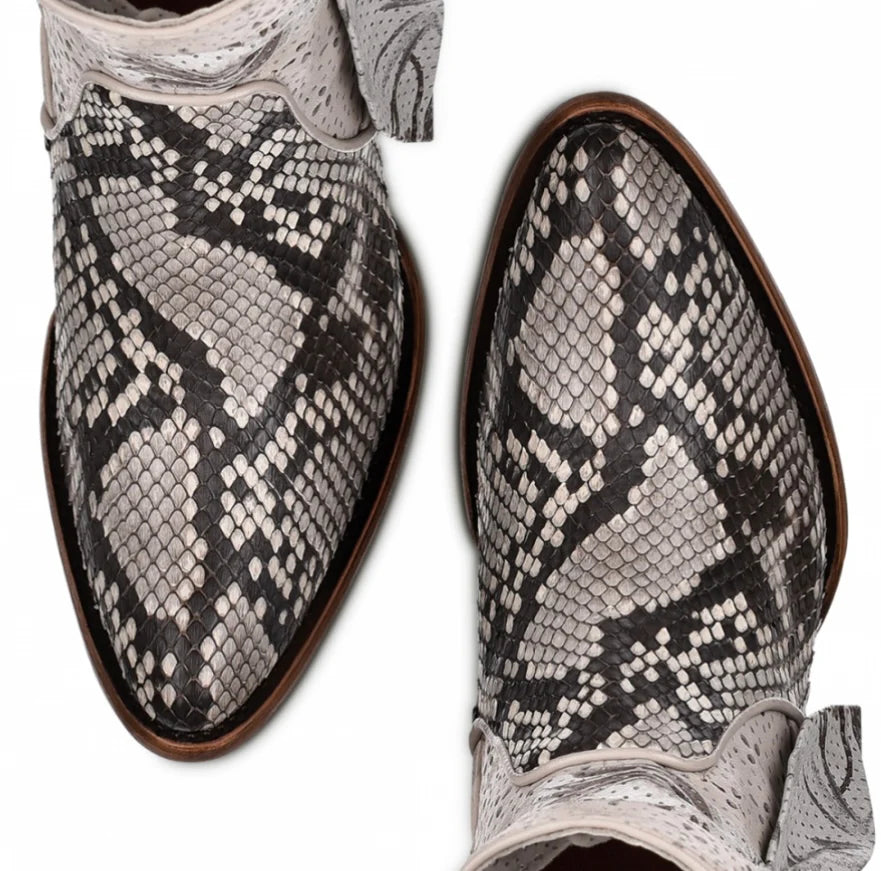 CUADRA Women's White Python Ankle Boot