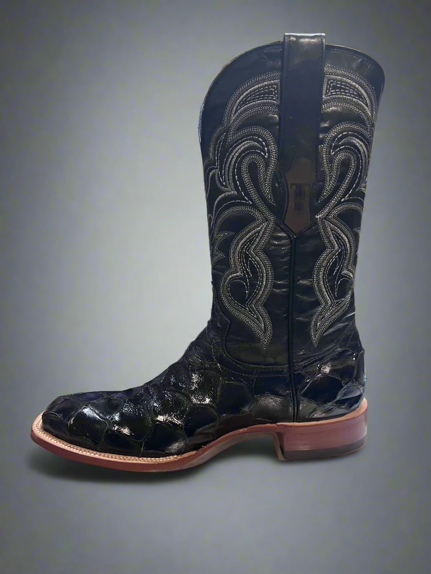 TANNER MARK Men's Print Fish Black Fango Top Boots