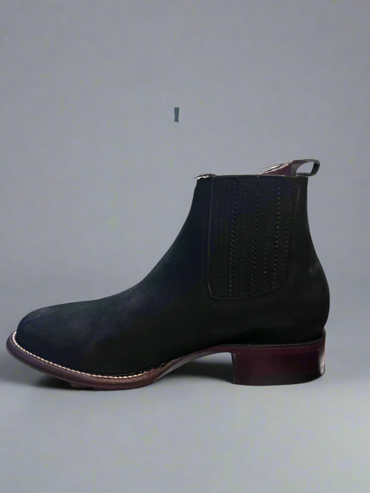 LOS ALTOS Men's Charro Nobuck Oval Botin