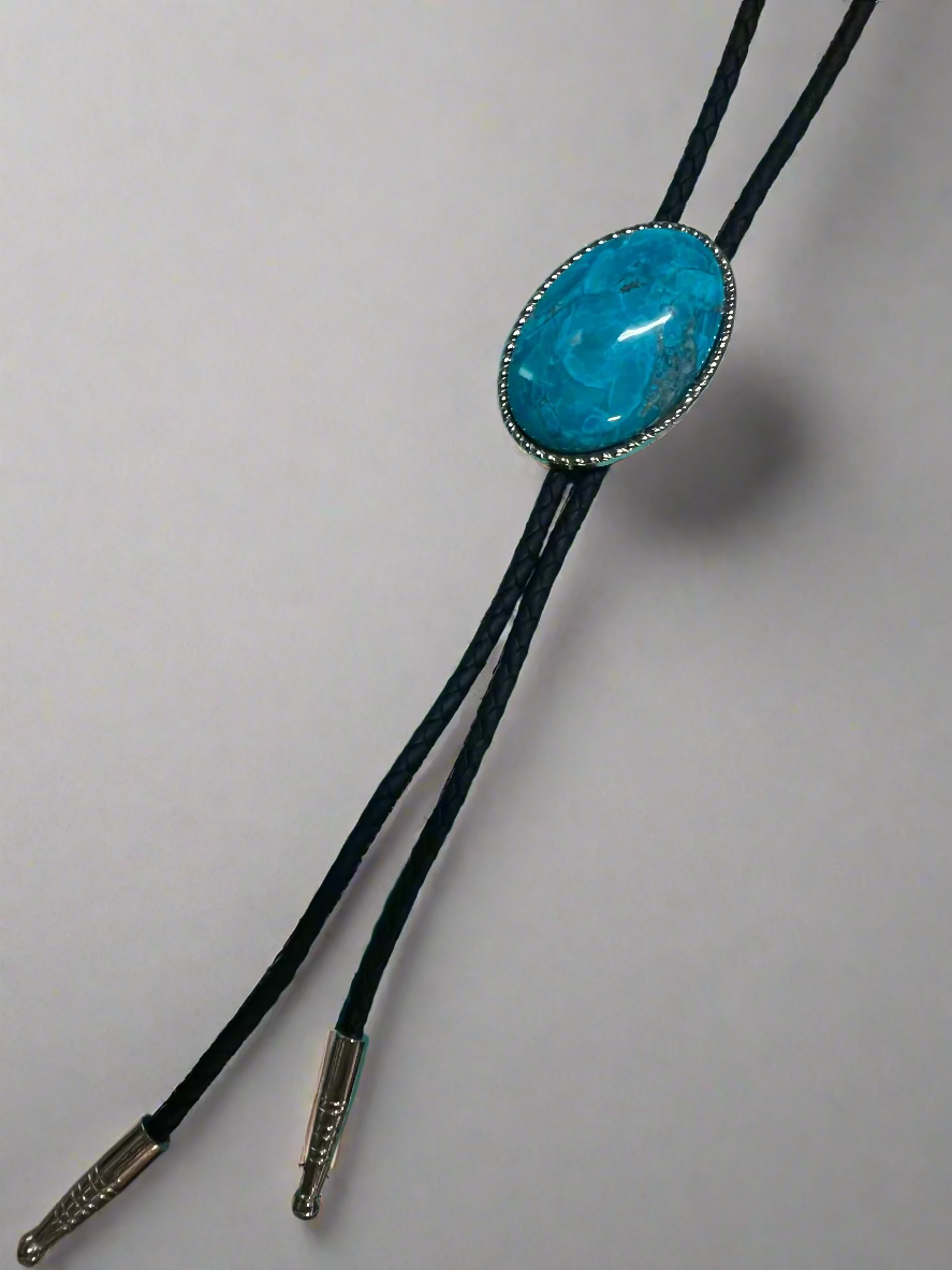 Bolo Tie Turquoise Oval Stone