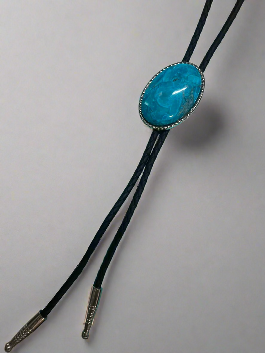 Bolo Tie Turquoise Oval Stone