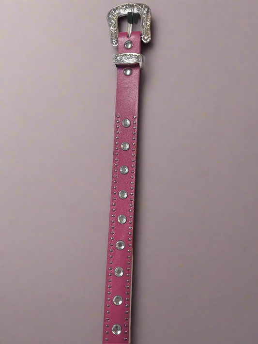 NOCONA Girl's Pink and Rhinestones Belt
