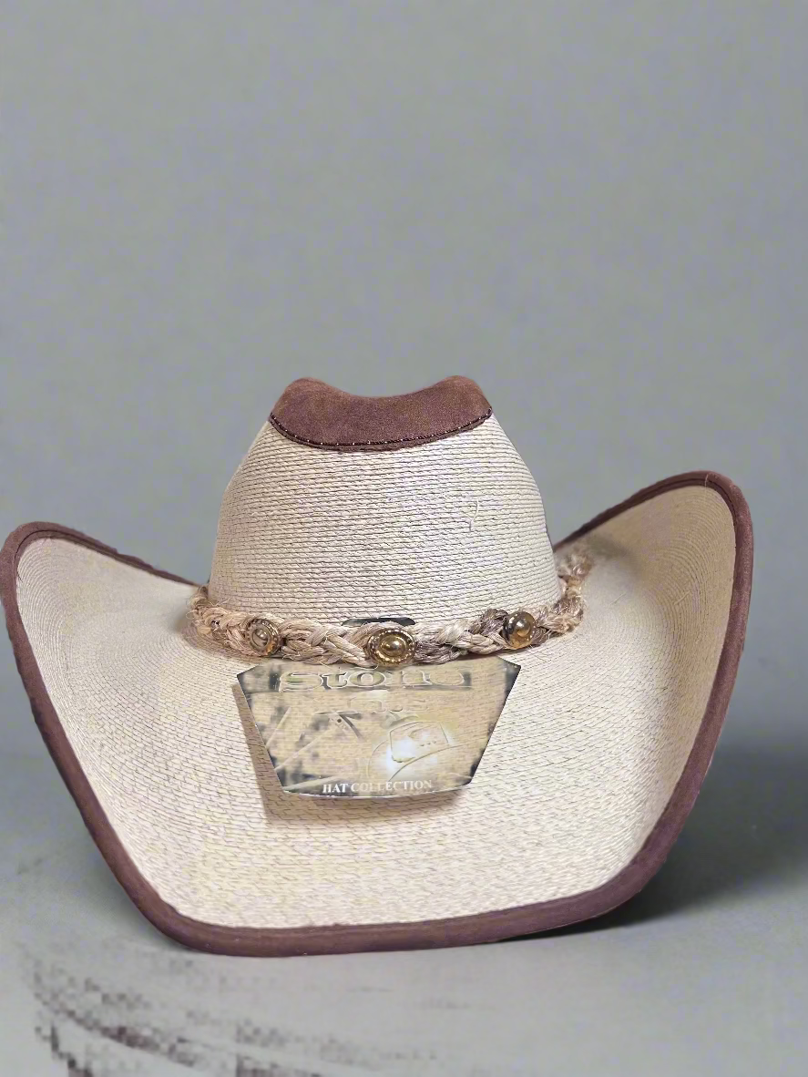 STONE HATS Sahuayo Straw with Felt Trimming Oscar Natural Hat
